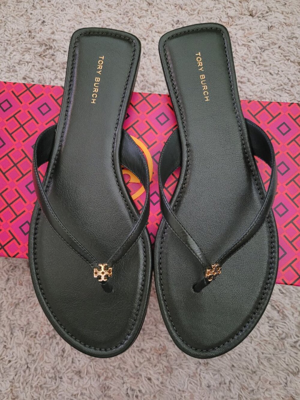 NIB Tory Burch Classic Flip Flop Goat Leather - 8.5